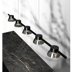 Black Strip Chandelier: Modern Nordic LED Lighting for Office, Restaurant, Living Room