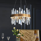 Luxury Crystal Dimmable Round Chandelier - Glossy LED Lighting