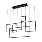 Modern LED Rectangle Pendant Chandelier for Living Room Dining Room Stair Loft Lighting