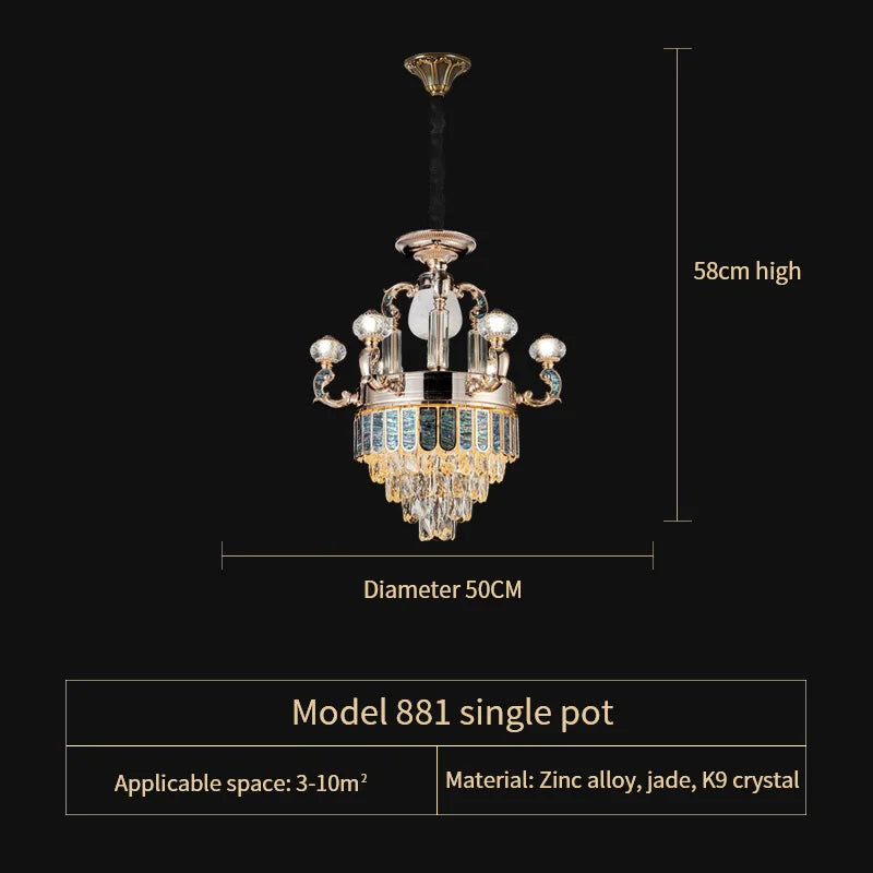 Crystal Dining Room Chandelier: Elegant European Style Living Room Lamp, Bedroom Decor