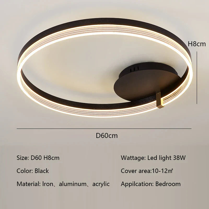 Modern Minimalism Round Ring Ceiling Lamp LED Lighting Fixture