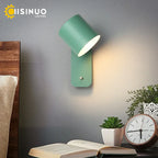 Rotatable Nordic Bedside Wall Lamp with Switch | Adjustable Light for Home Decor & Reading