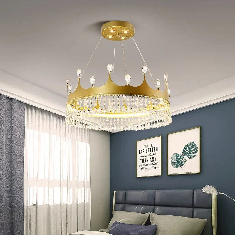 Princess Crown Crystal LED Chandelier for Home Lighting
