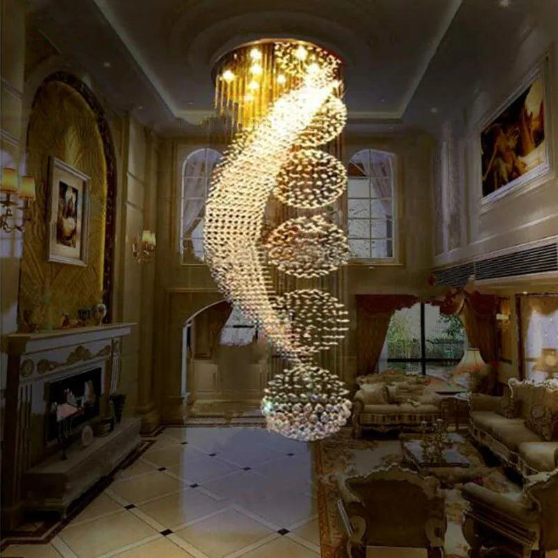 Modern Crystal Chandelier LED Lights Elegant Hotel Hall Lighting