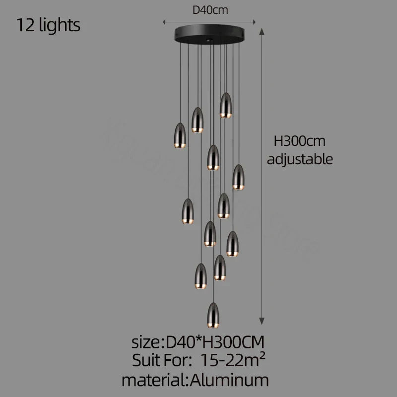 Modern Mini LED Chandelier for Kitchen Living Room Staircase Pendant Lighting