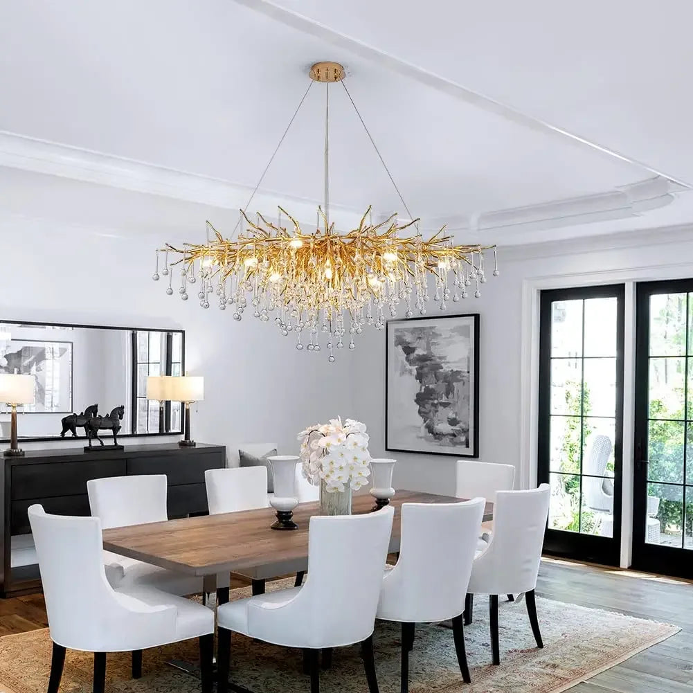 Luxury Crystal LED Chandelier Silver Gold G9 - Perfect for Indoor Hall Living Room Dining Room