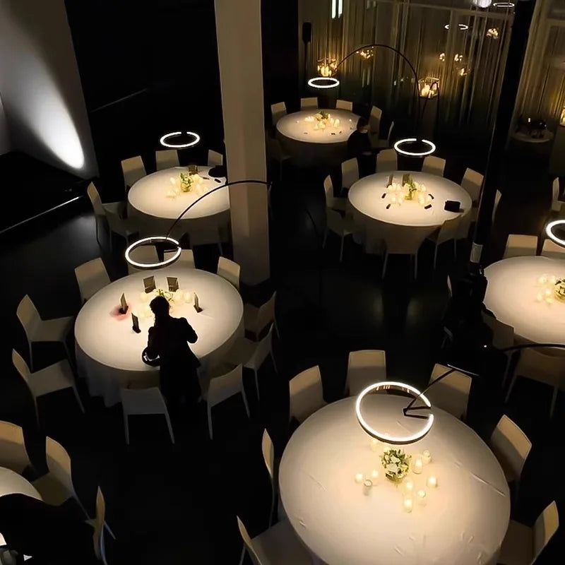 Nordic Ring LED Floor Lamp - Modern Loft Standing Light for Home Decor