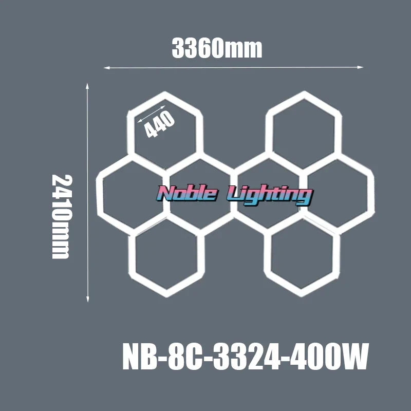 Hexagonal Ceiling & Wall LED Panel Lights for Salon Car Beauty Shop