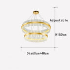 Crystal LED Circle Pendant Chandelier for Living Room Kitchen Decor