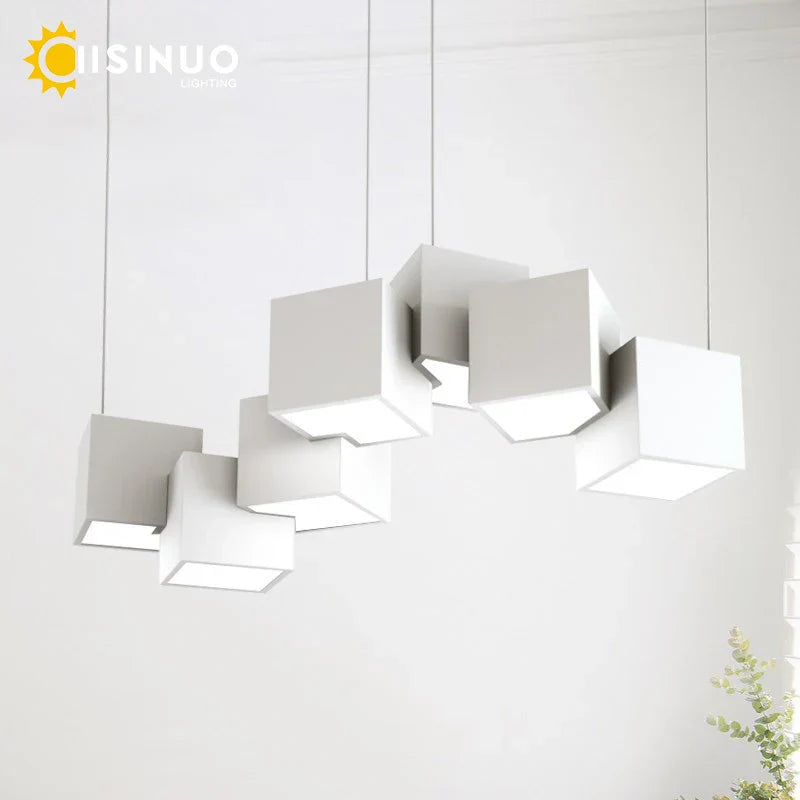 LED Cube Chandelier for Living, Kitchen, Dining Room Lighting