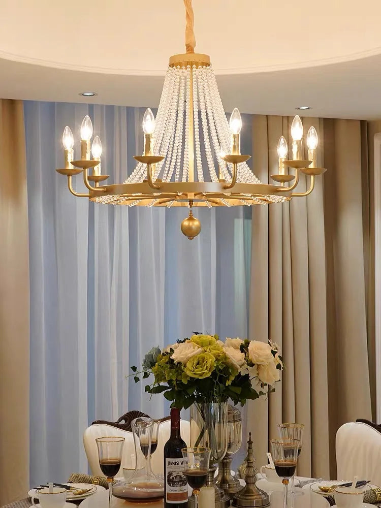 Crystal Chandelier: Retro Industrial Lighting for Living Room, Dinning Room Decor