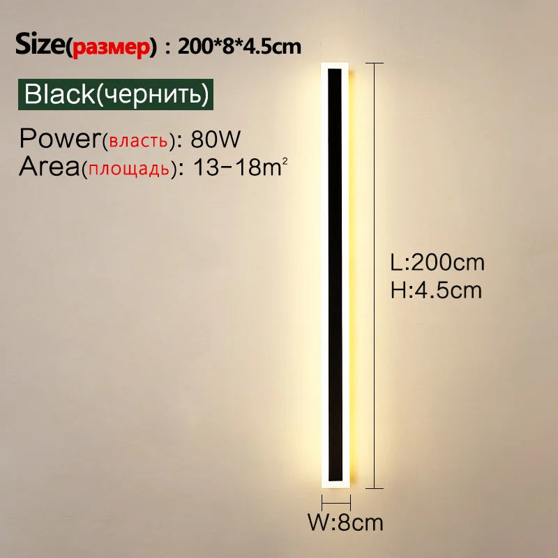 Minimalist Wall Lamp Strip Light for Outdoor Garden Decor