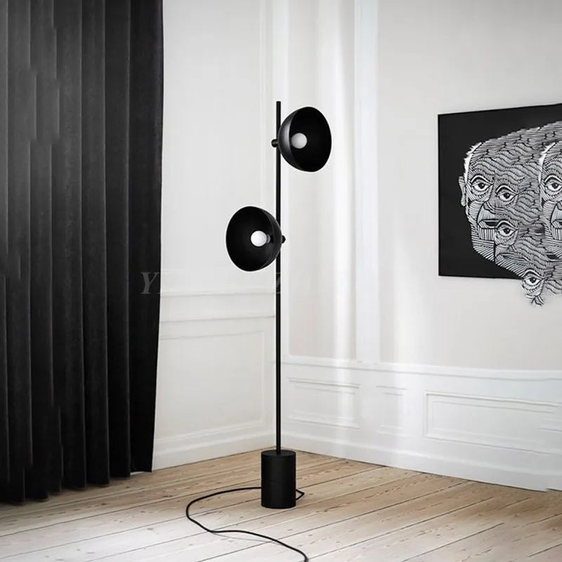 Modern Black Double Shade Floor Lamp for Stylish Home Decor