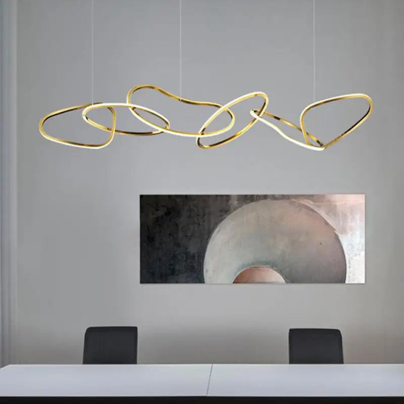 Luxury Steel Pendant Chandelier Dimmable LED Luminarias