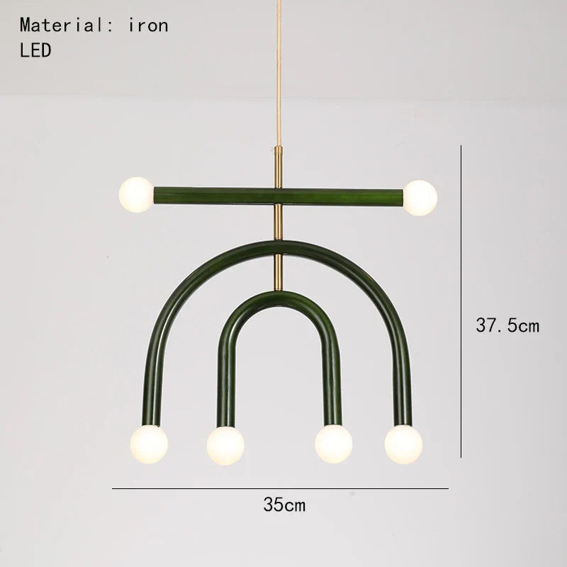 Colorful Metal Chandelier LED Pendant Lamp for Bedroom Parlor Dining Room