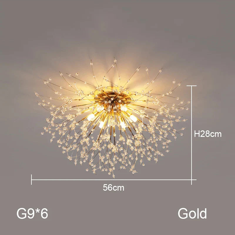 Dandelion Chandelier: Nordic Minimalist Wrought Iron LED Indoor Light for Living Room
