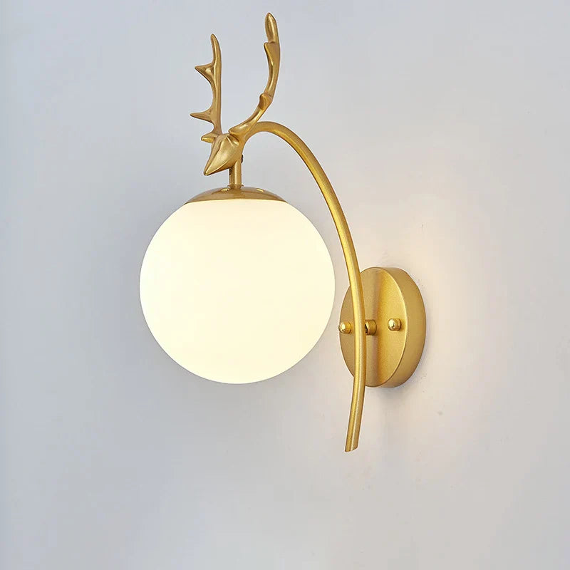 Modern Glass Shade Wall Lamp for Bedroom Loft Design, Up Down Iron LED Night Lights.