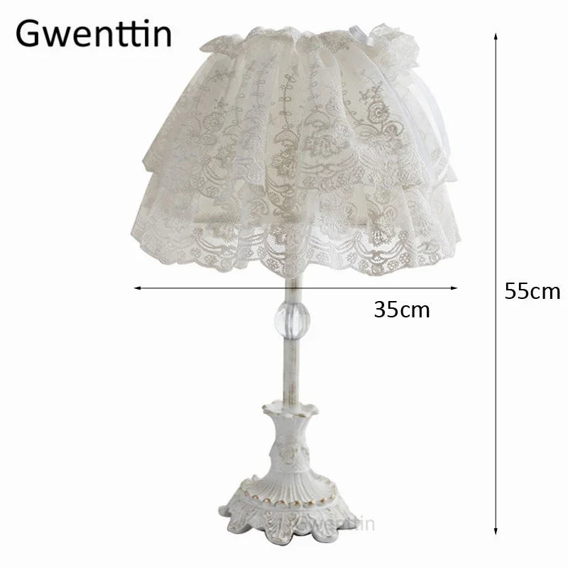 Nordic Lace LED Table Lamp for Home Decor and Wedding Bedroom Lighting
