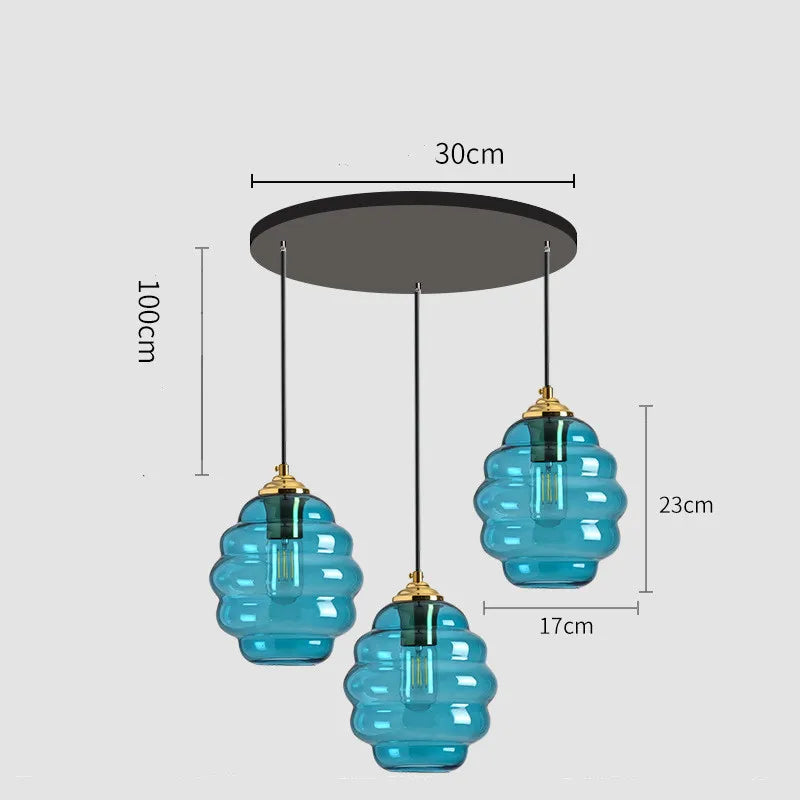 Colorful Glass Ball Pendant Light for Kitchen Dining Bar Home Decor