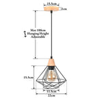 Vintage Industrial Wood Pendant Light Chandelier for Kitchen Island Living Room