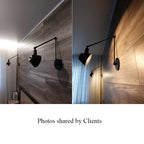 Vintage Iron Swimming Arm Wall Lamp - Rustic Retro Reading Light