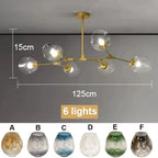 Molecular Design Glass Chandelier Ceiling Pendant for Luxury Living & Dining Rooms