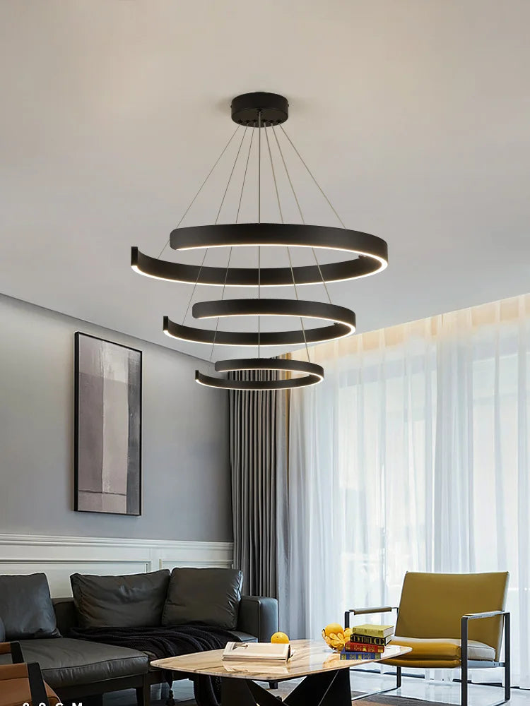 Round Ring LED Chandelier for Dining Room Bedroom Living Room Modern Nordic Decor