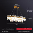 Ring Double-layer Crystal Chandelier for Living Room Dining Room Led Pendant