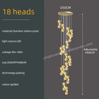Gold Crystal Chandeliers LED Pendant Lamp for Modern Living Spaces