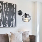 Vintage Iron Wall Sconce Cage Guard Modern Loft Indoor Lighting