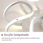 LED Ceiling Fan with Remote Control, Modern Silent Lighting Fixture for Bedroom and Dining Room