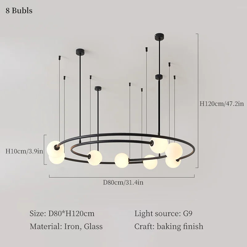 LED Round Chandelier Pendant Light for Ceiling Living Room Bedroom Decor