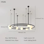 LED Round Chandelier Pendant Light for Ceiling Living Room Bedroom Decor