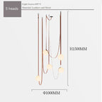 Modern Leather Staircase Villa Chandelier Glass Ball Dining Room Lighting