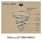 Sophisticated Duplex Living Room Chandelier & LED Circles Lighting Fixtures