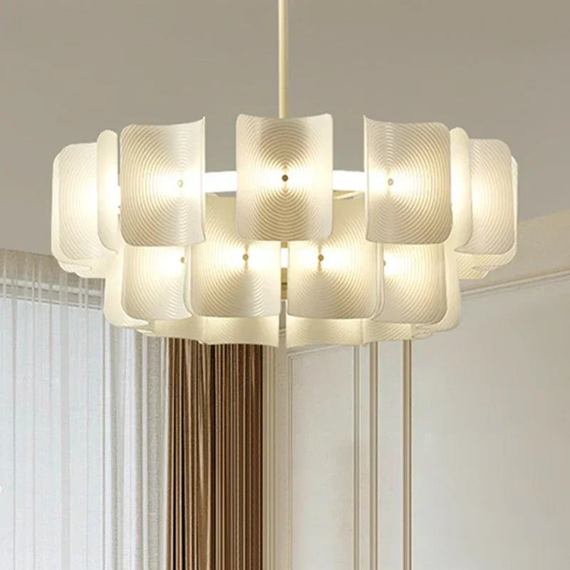 LED Chandelier: Luxe Fingerprint Design for Living Room, Bedroom, Hotel Lobby