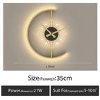Nordic Wall Lamp Clock Modern Silent Bedroom Decor Lighting
