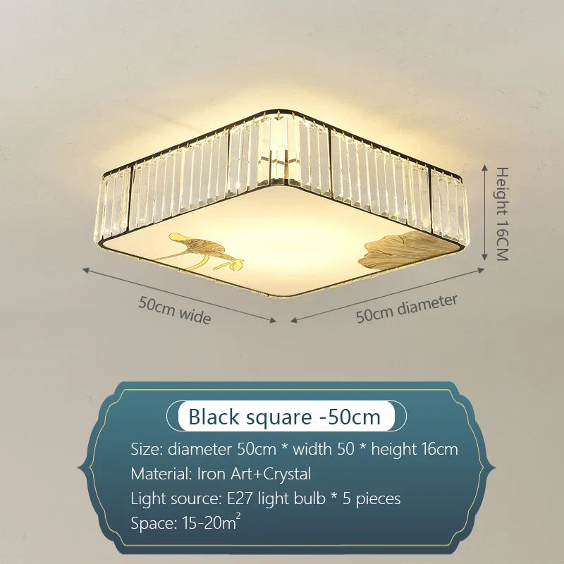 Crystal Chinese Style Ceiling Light for Living Room and Bedroom