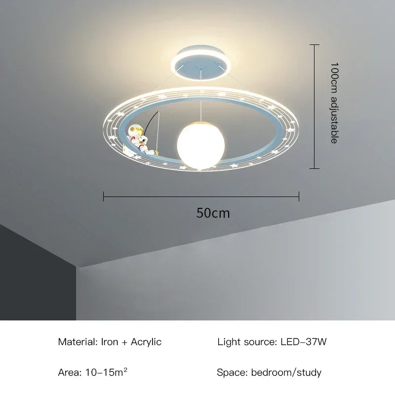 LED Chandelier for Boy's Room with Remote Control and Modern Design