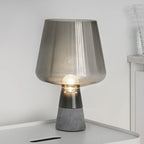 Nordic Concrete Table Lamp for Living Room Garden Bedroom Study Gray Glass Light