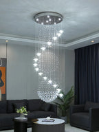 Spiral Long Chandelier: Modern Nordic Loft Staircase Pendant Lamp