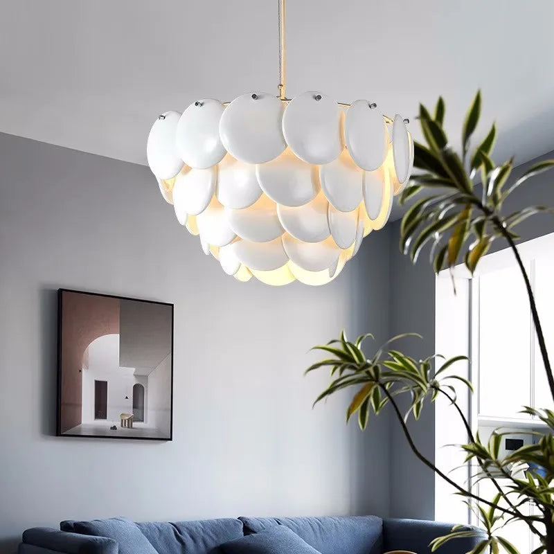 Ceramic Chandelier White Droplight: Contemporary Nordic Style Pendant Light for Modern Home Decor