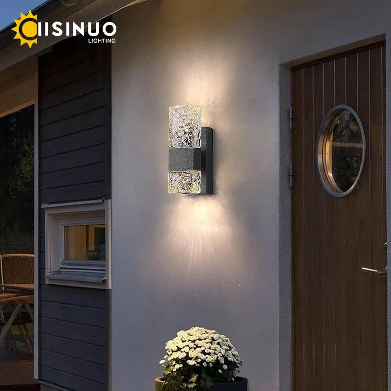 Outdoor LED Wall Light Dusk to Dawn Sensor Matte Black Waterproof Sconce