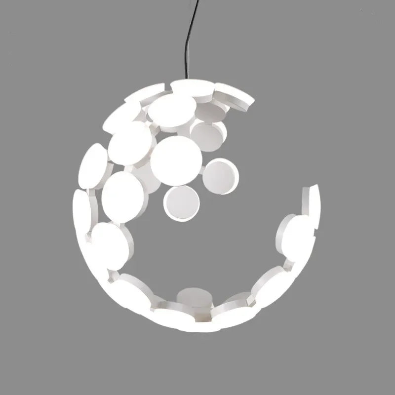 Nordic Sphere Moon Pendant Chandelier for Modern Decor & LED Lighting