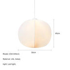 Nordic Silk Pendant Lights Wabi Sabi Chandelier Creamy Style LED Luminarias