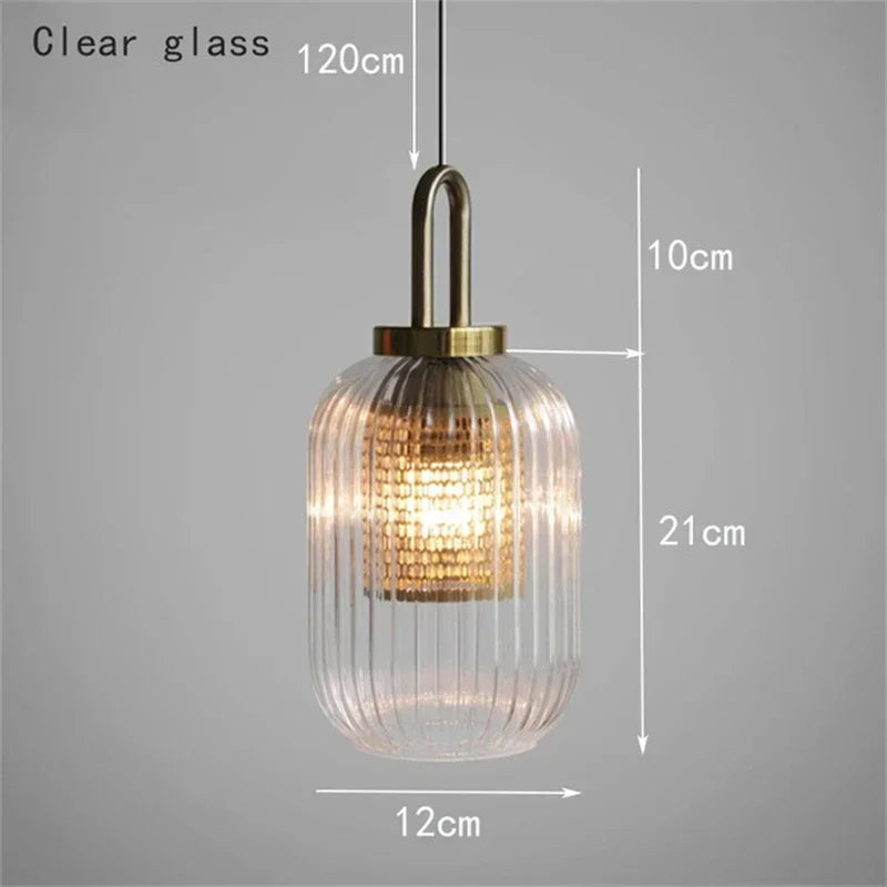 Glass Stripe LED Pendant Lights for Stylish Indoor Home Decor