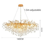 Gloss Light Luxury Crystal Ceiling Chandelier for Living Room & Dining Room