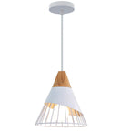 Wood Pendant Lamp: Nordic Macaron LED E27 Industrial Hanging Light for Home Decor