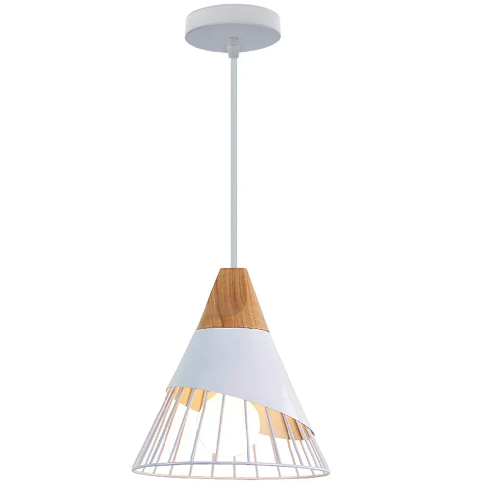 Wood Pendant Lamp: Nordic Macaron LED E27 Industrial Hanging Light for Home Decor