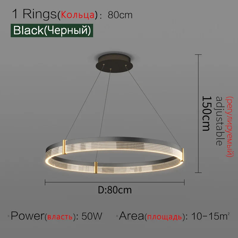 Simple Modern LED Chandelier - Luxury Nordic Design for Living Room, Bedroom, and Restaurant